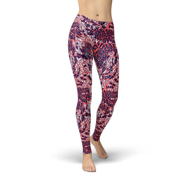 WOMEN'S SPORTS LEGGINGS GATINEAU IN CORAL COLOR